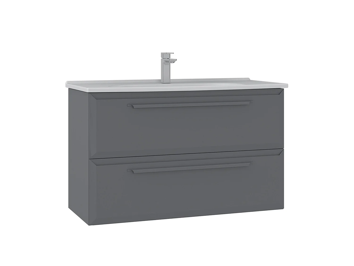 Wastafelmeubel "Nuvola 100 v2" - 100 x 50 x 62 cm - Grijs