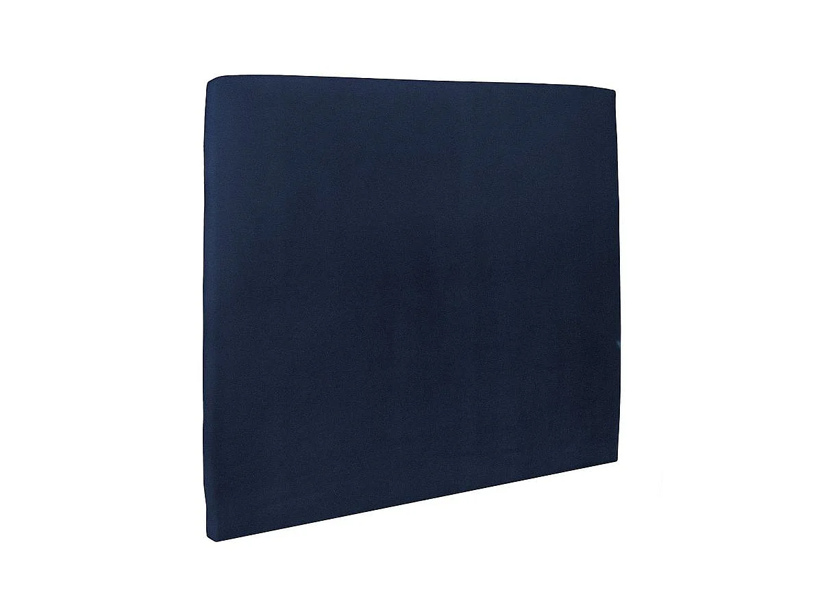 Lit coffre 140x200cm avec tête de lit tapissier Velours Bleu - Hauteur totale : 39cm
