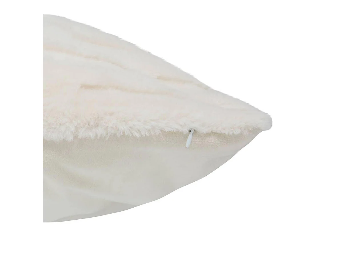 Coussin Imitation Fourrure "Arka" 50x80cm Ivoire