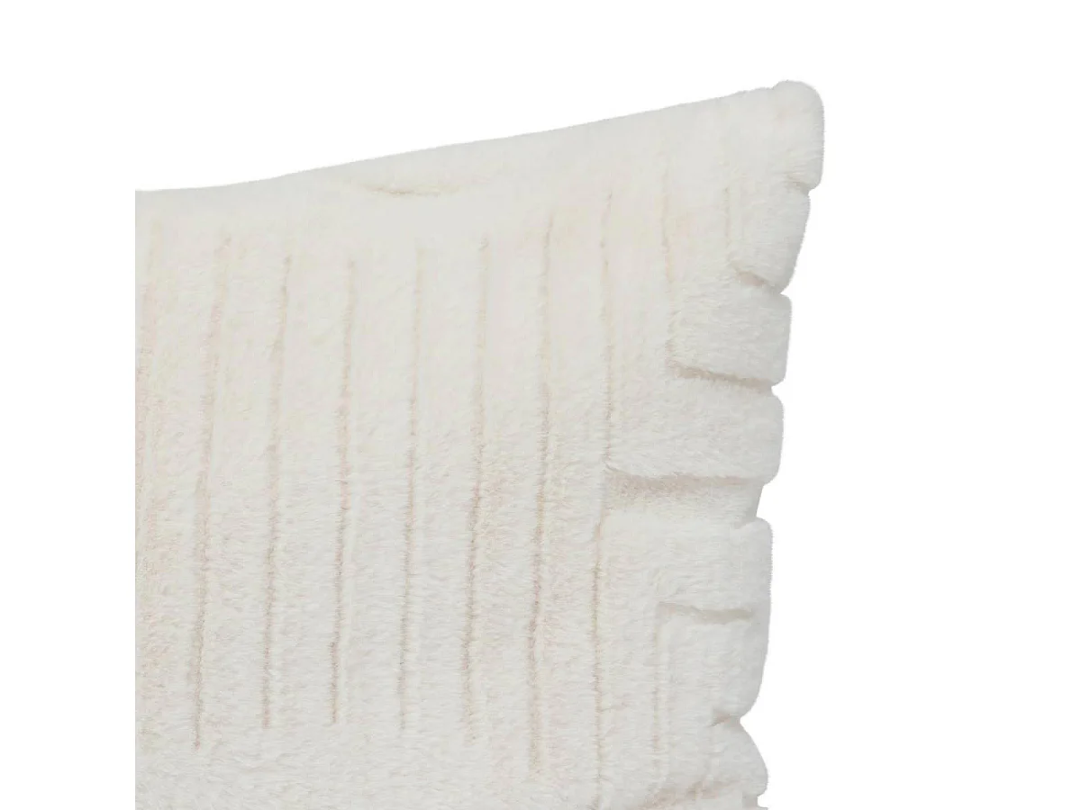 Coussin Imitation Fourrure "Arka" 50x80cm Ivoire
