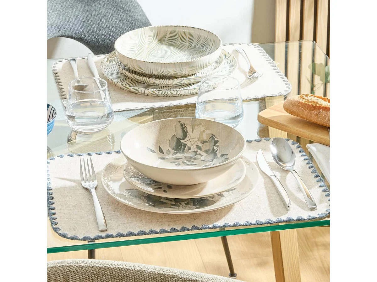 Lot de 6 Assiettes Creuses "Silvia" 20cm Gris