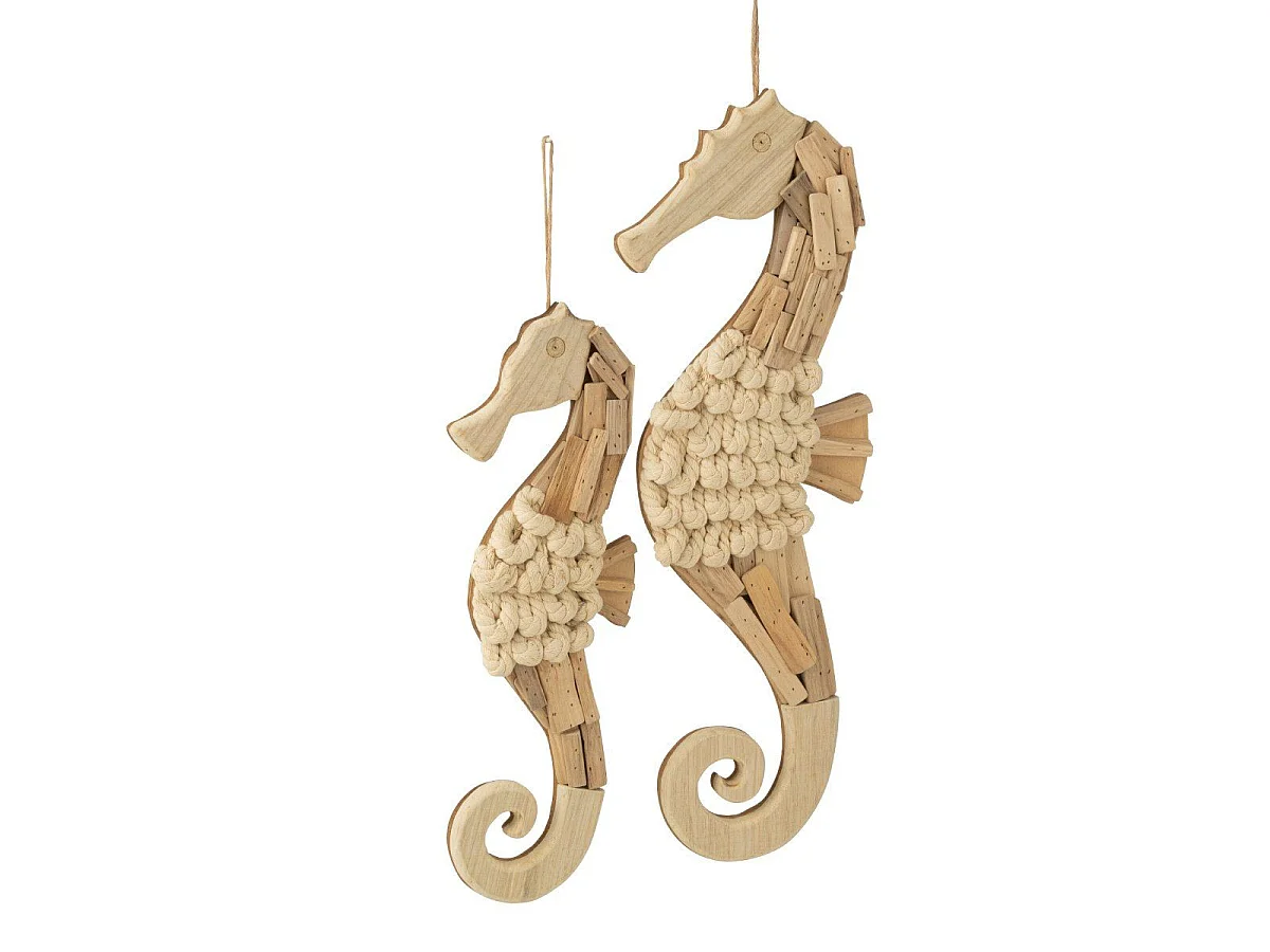 Hippocampe Déco à Suspendre "Bali" 59cm Naturel