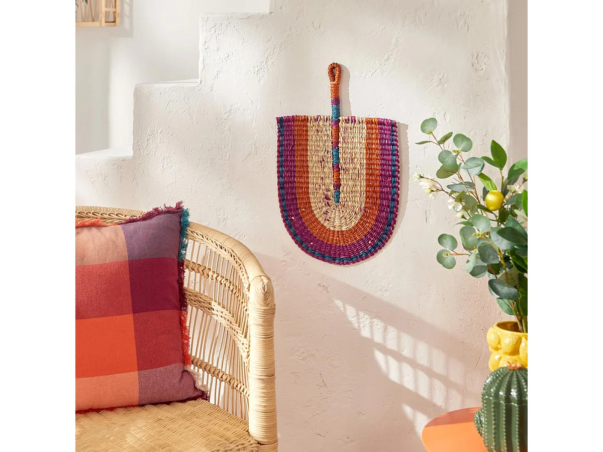 Déco Murale Éventail "Yucatan" 45cm Multicolore