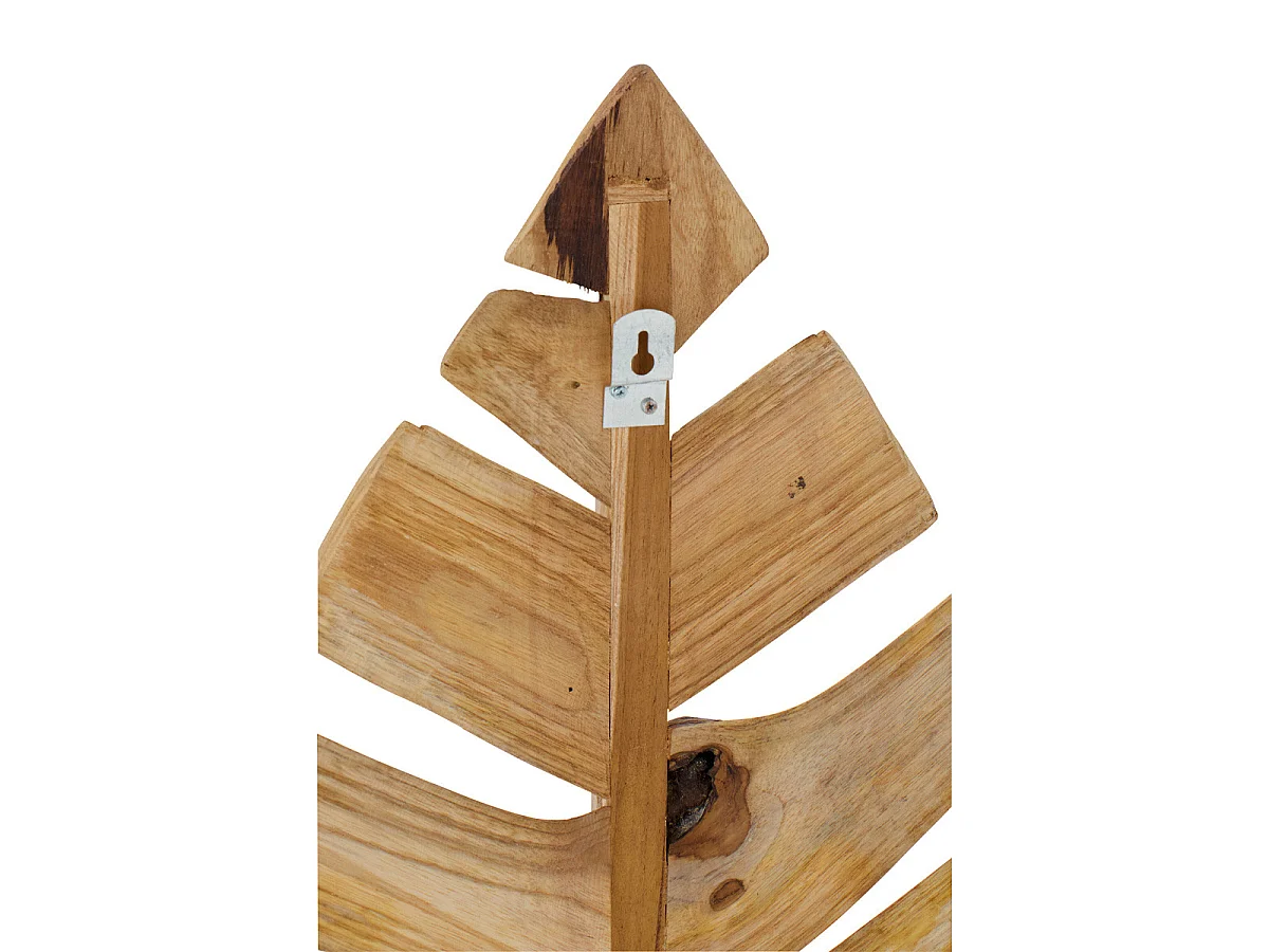 Lot de 2 Déco Murales en Bois "Feuilles" 140cm Naturel