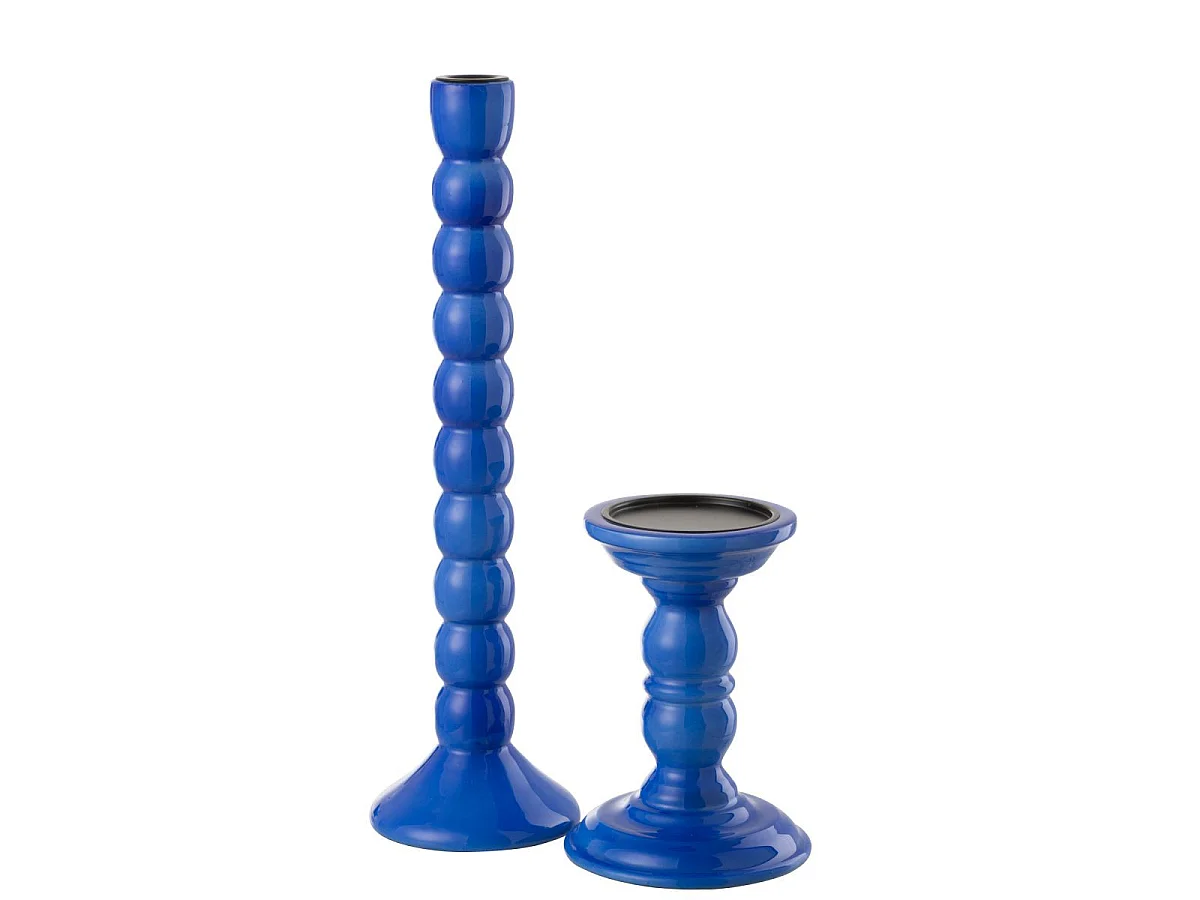 Bougeoir Design en Bois "Waldo" 38cm Bleu