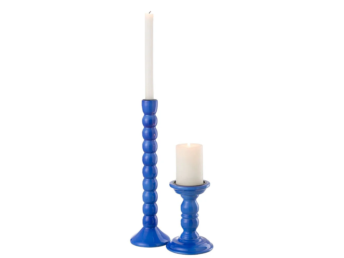 Bougeoir Design en Bois "Waldo" 38cm Bleu
