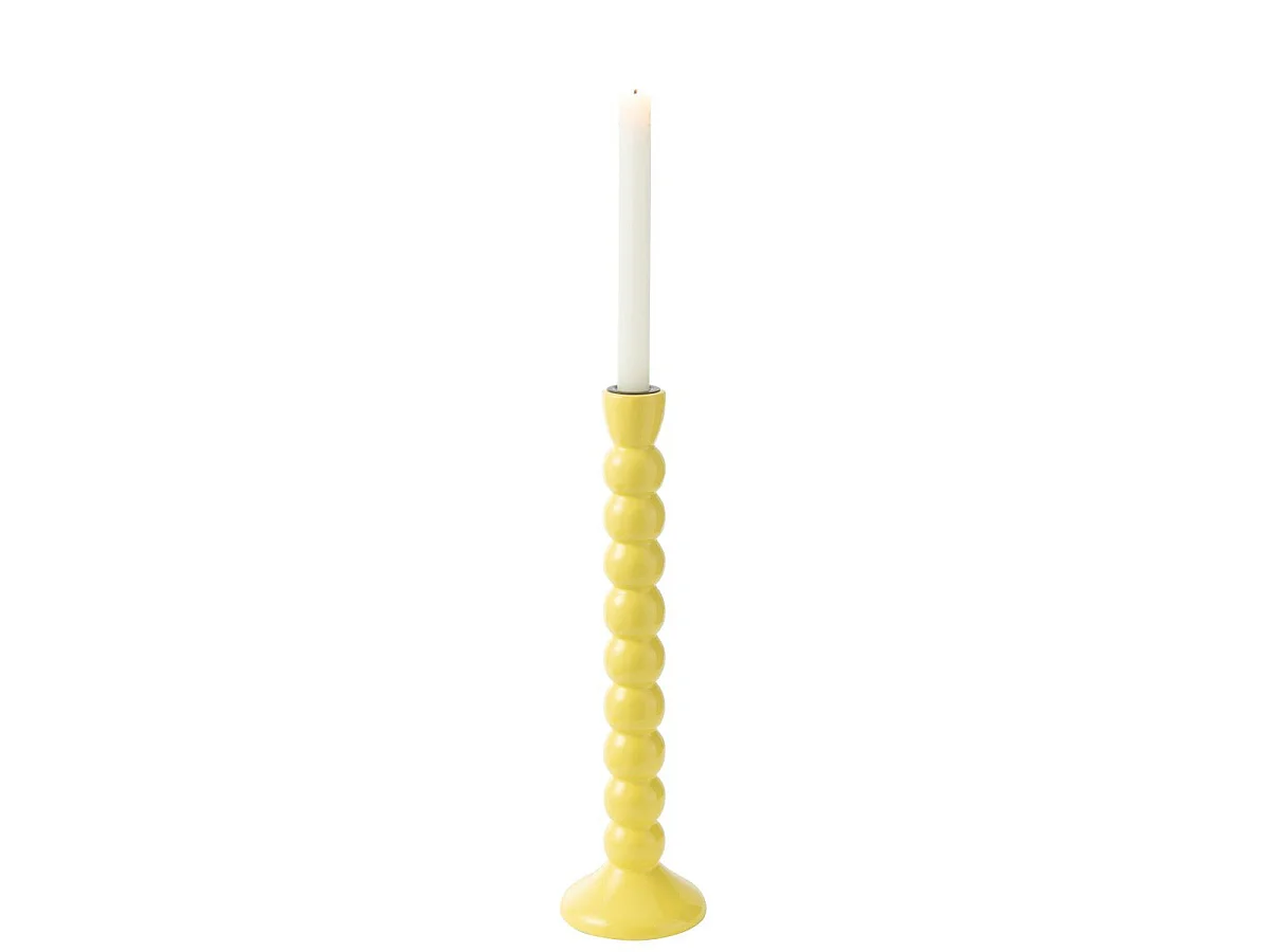 Bougeoir Design en Bois "Waldo" 38cm Jaune