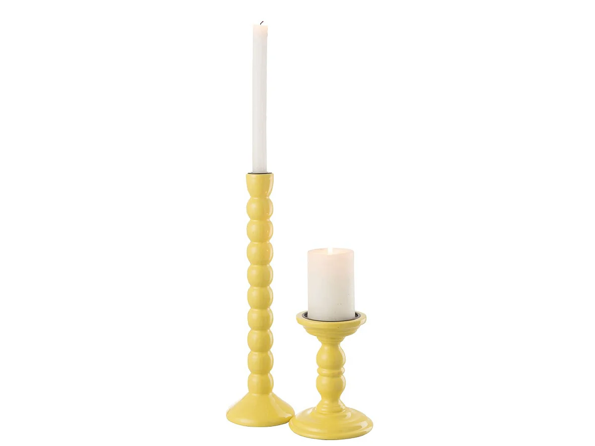 Bougeoir Design en Bois "Waldo" 38cm Jaune