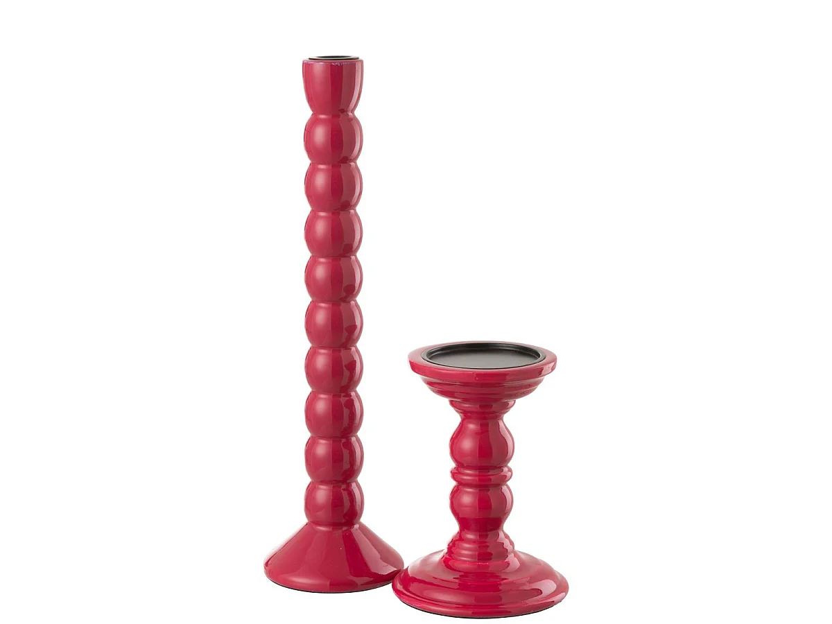 Bougeoir Design en Bois "Waldo" 38cm Fuchsia