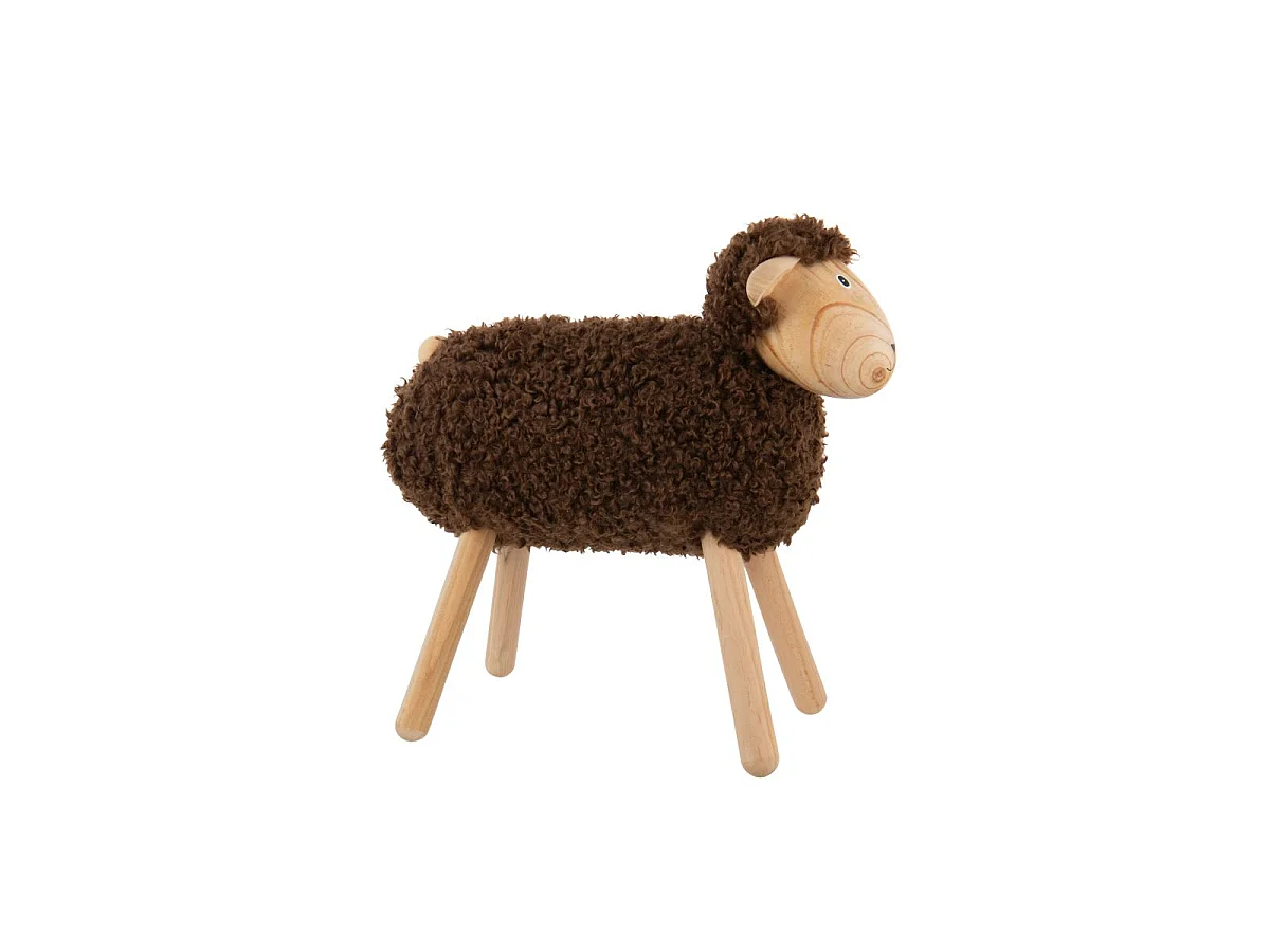 Statuette Mouton en Bois "Chalet" 45cm Marron Foncé