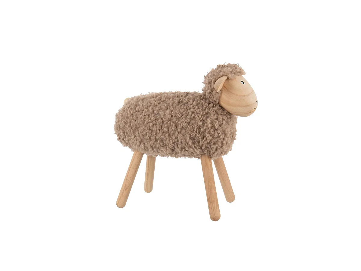 Statuette Mouton en Bois "Chalet" 45cm Beige