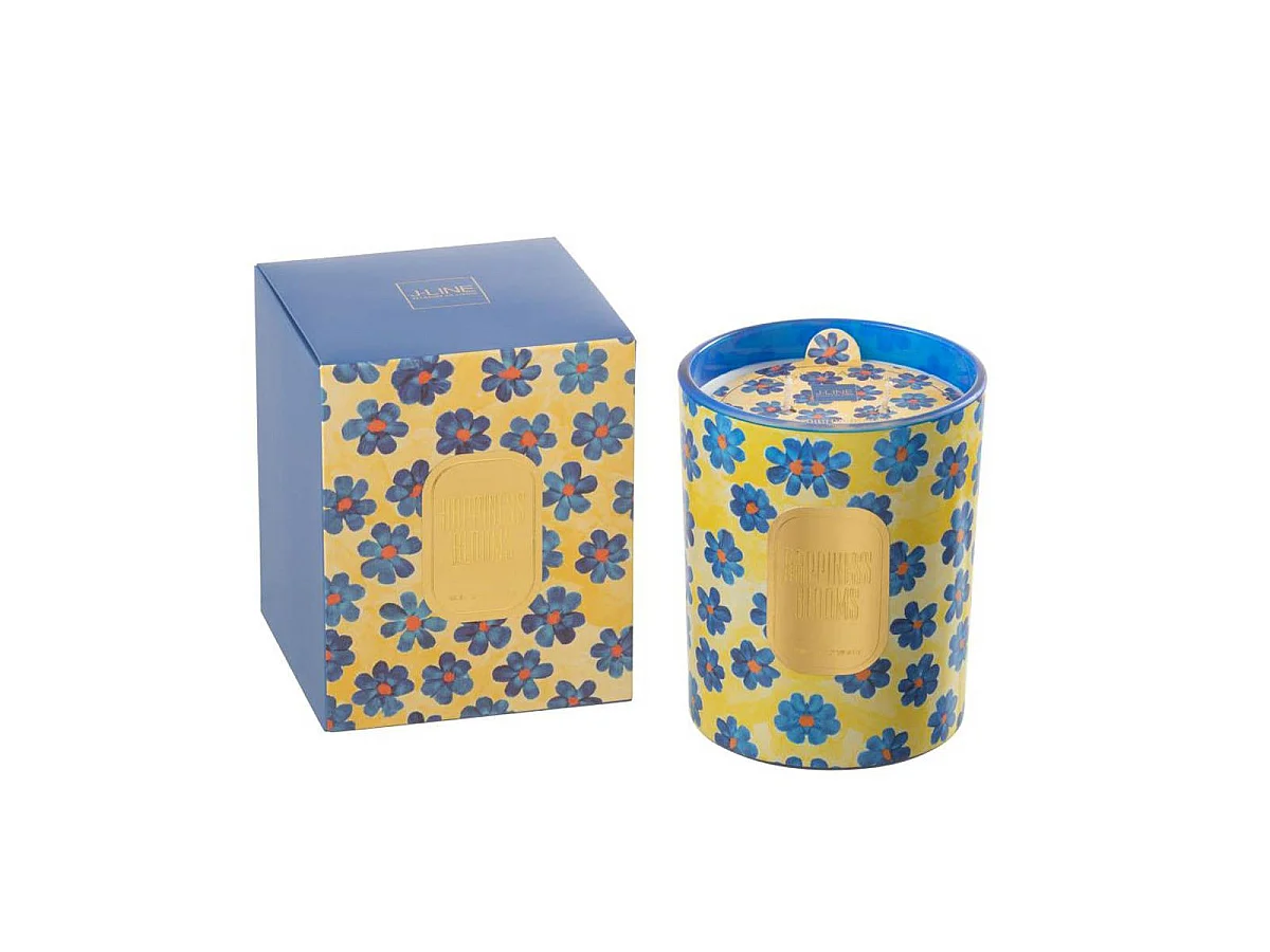 Bougie Parfumée "Happiness Blooms" 13cm White Musk Violet
