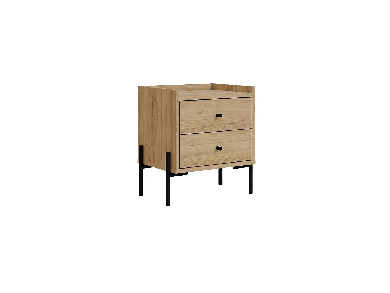 Table de chevet en bois "Malta" - 45 x 35 x 52 cm - Marron clair