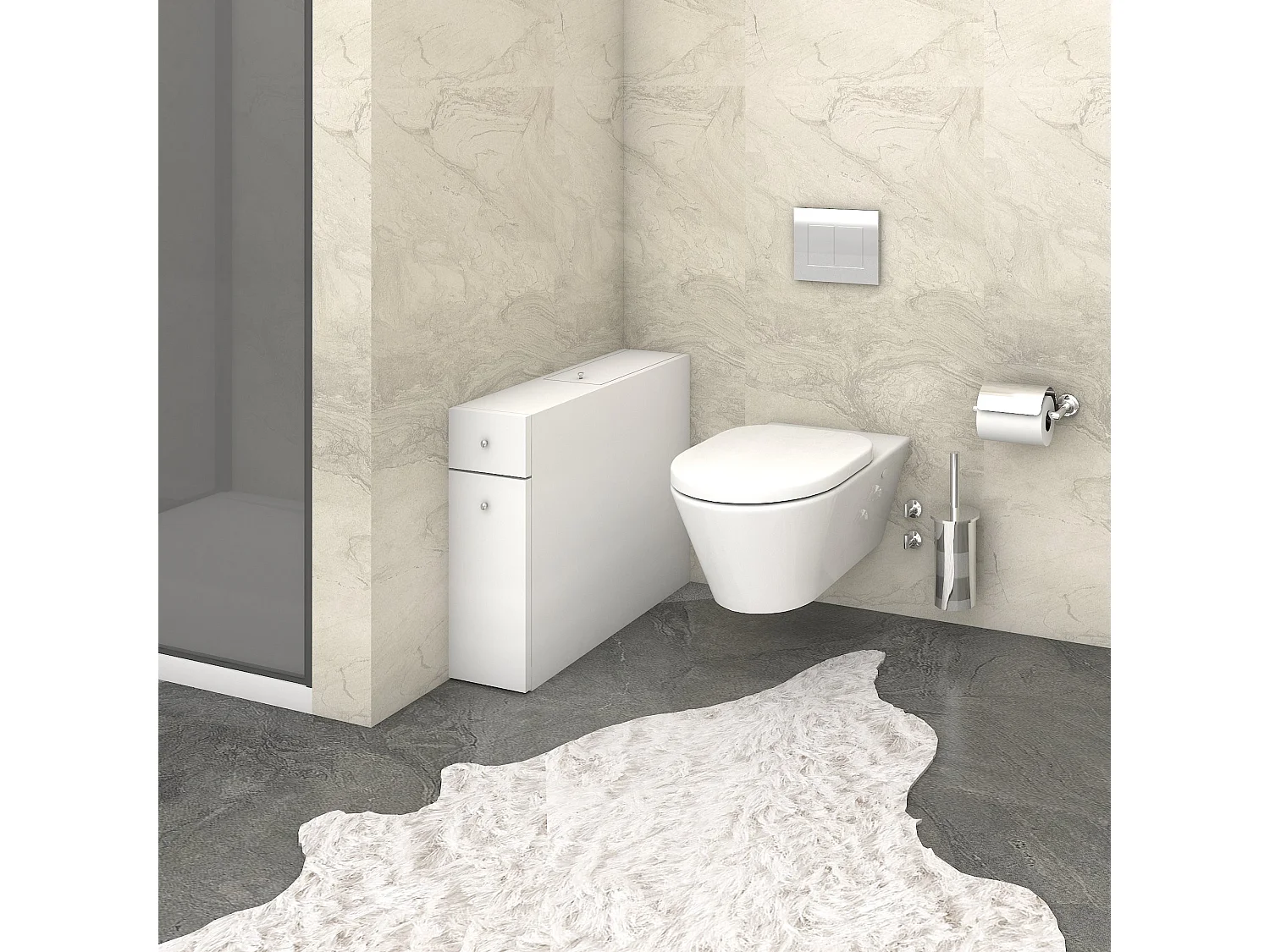 Meuble de salle de bain en bois "Smart" - 20 x 60 x 55 cm - Blanc
