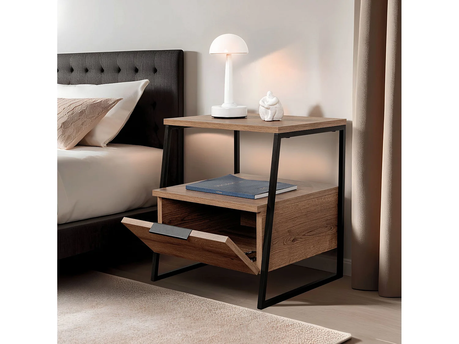 Pal" houten nachtkastje 45 x 40 x 50 cm - Hitit