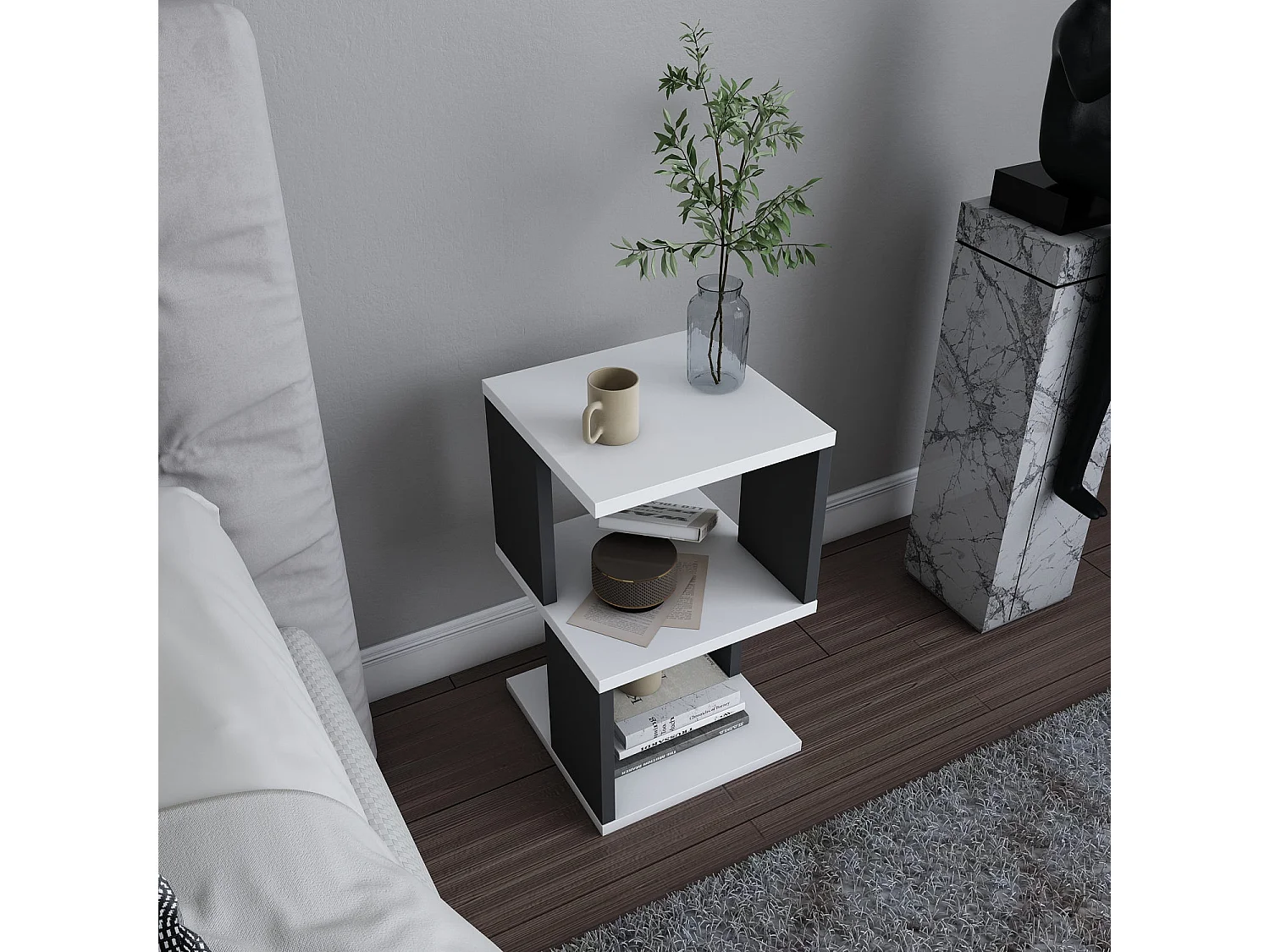 Houten nachtkastje "Carter" - 30 x 30 x 49 cm - Wit