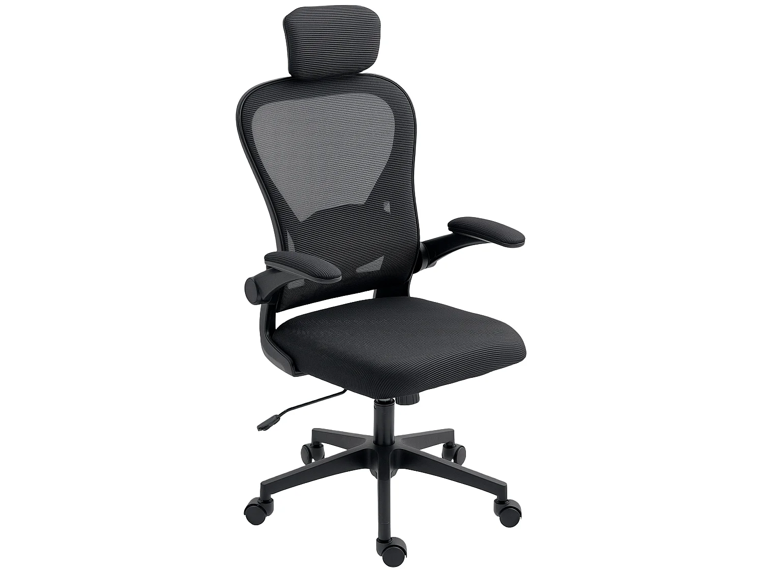 Chaise de bureau ergonomique inclinable réglable accoudoirs relevables maille résille noir