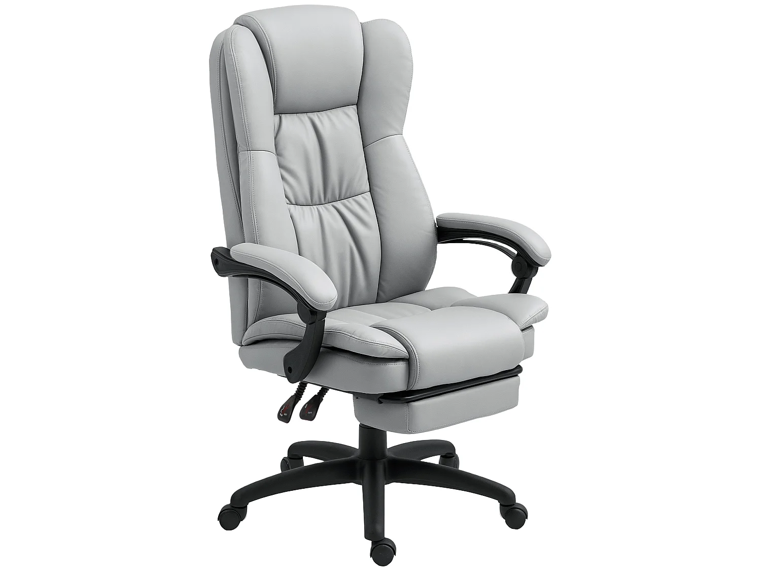 Fauteuil bureau massant inclinable réglable repose-pieds rétractable grand confort synthétique gris