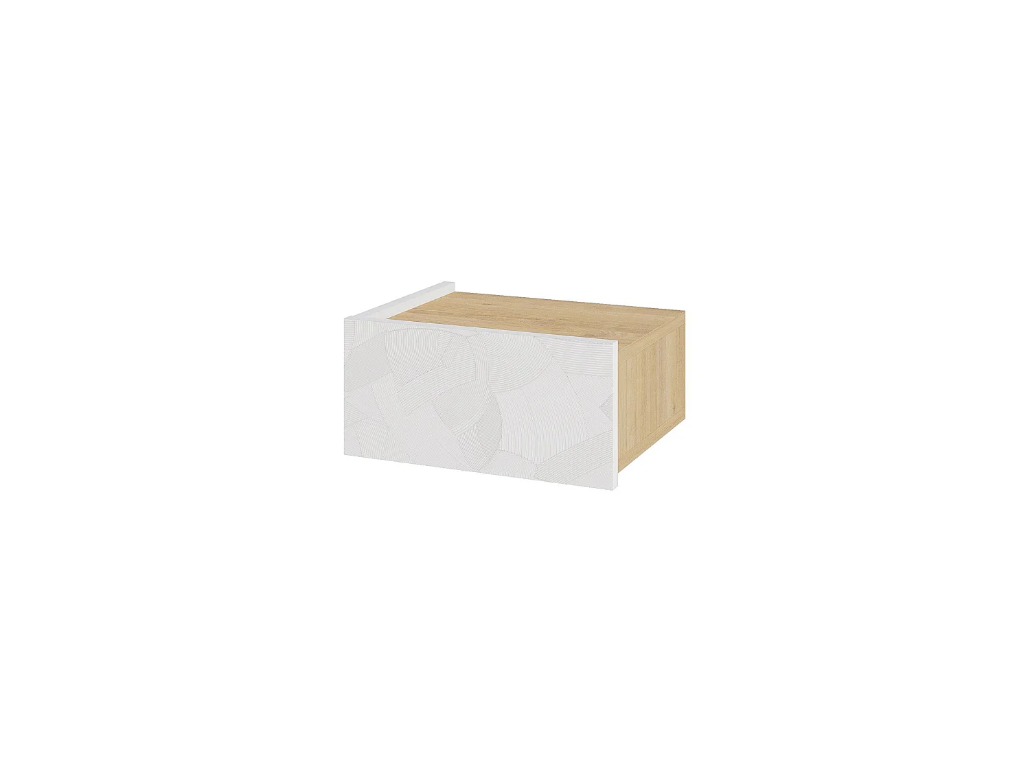 Modern vit trä nattduksbord "Onda" - väggmonterbar - 38 x 31 x 18 cm