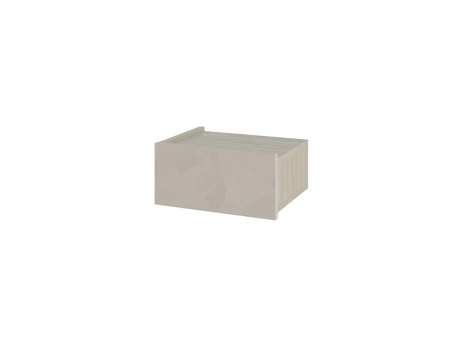 Table de chevet en bois "Onda" - 38 x 31 x 18 cm - Beige