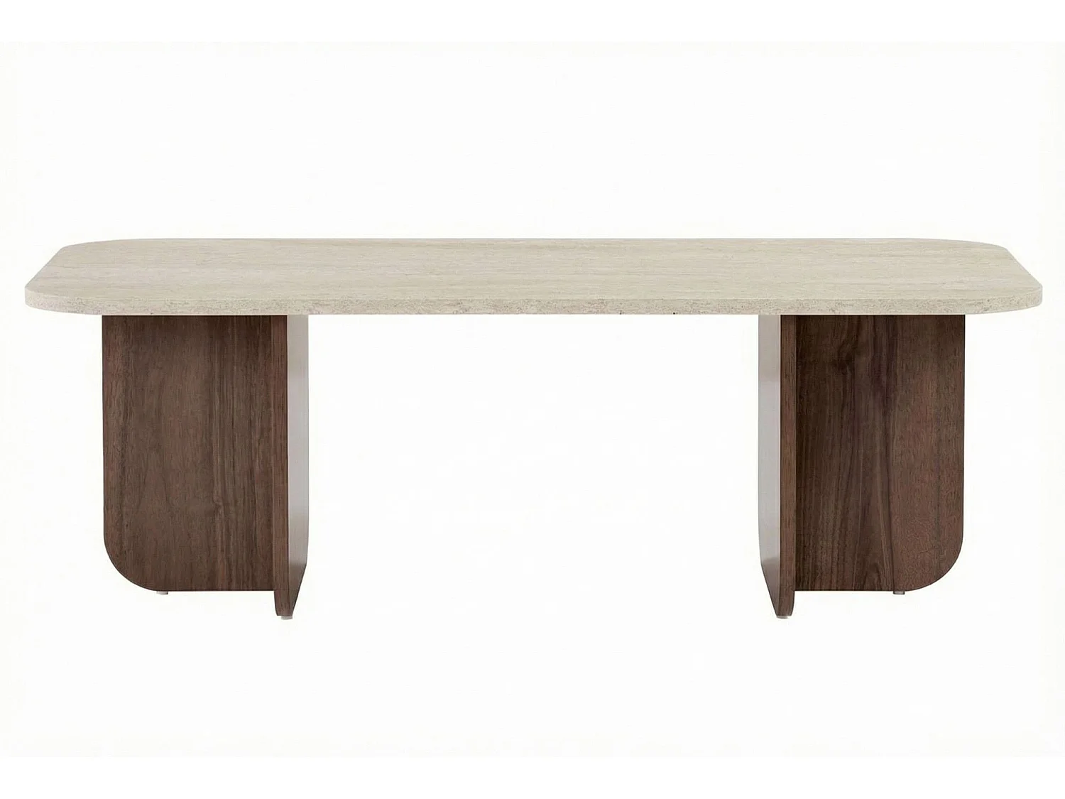 Table basse en bois "Akira" - 120 x 60 x 41 cm - Travertin