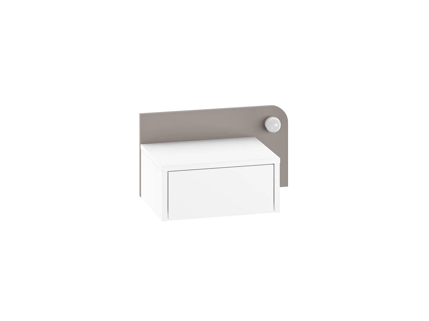 Table de chevet avec ampoule en bois "Dotta" - 52 x 30 x 28 cm - Blanc