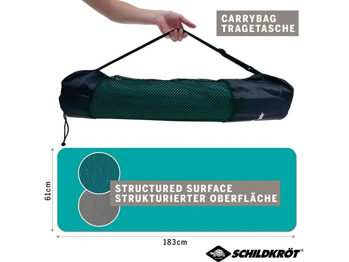 Tappetino da Yoga Antiscivolo SCHILDKRÖT Bicolor 180 x 61 cm, 4mm con Borsa