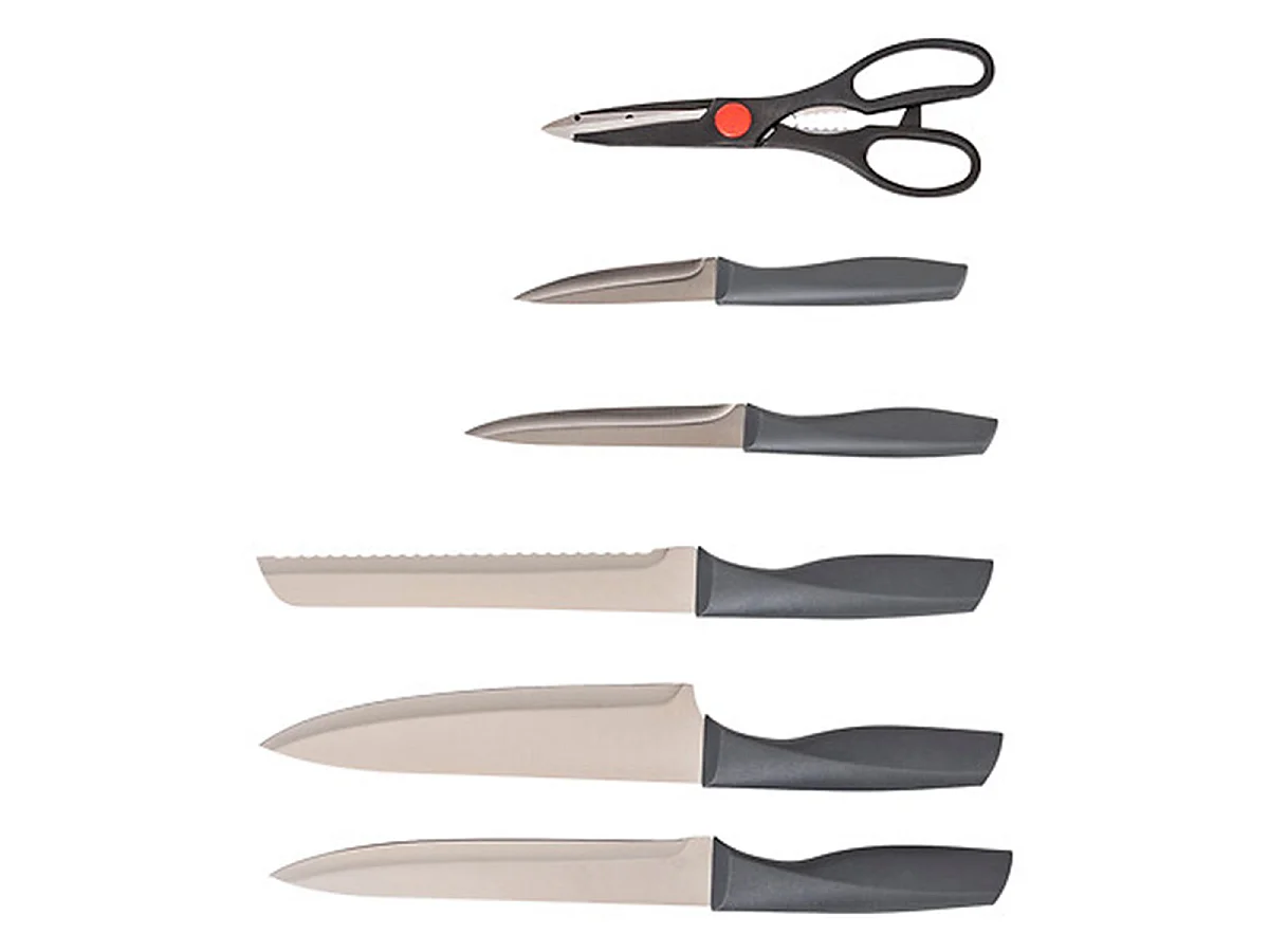 Bloc 5 Couteaux Avec Ciseaux "Néo" 36cm Gris
