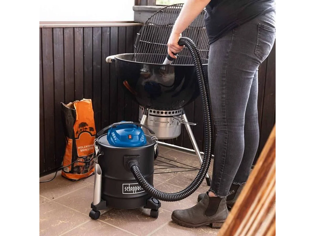 Scheppach AVC25 Aspirateur à cendres 1300W, cuve 20 L avec fonction soufflerie