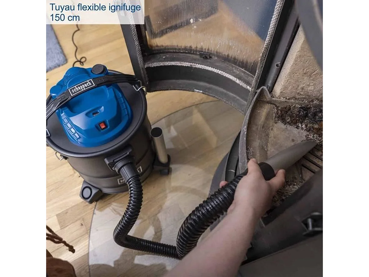 Scheppach AVC25 Aspirateur à cendres 1300W, cuve 20 L avec fonction soufflerie