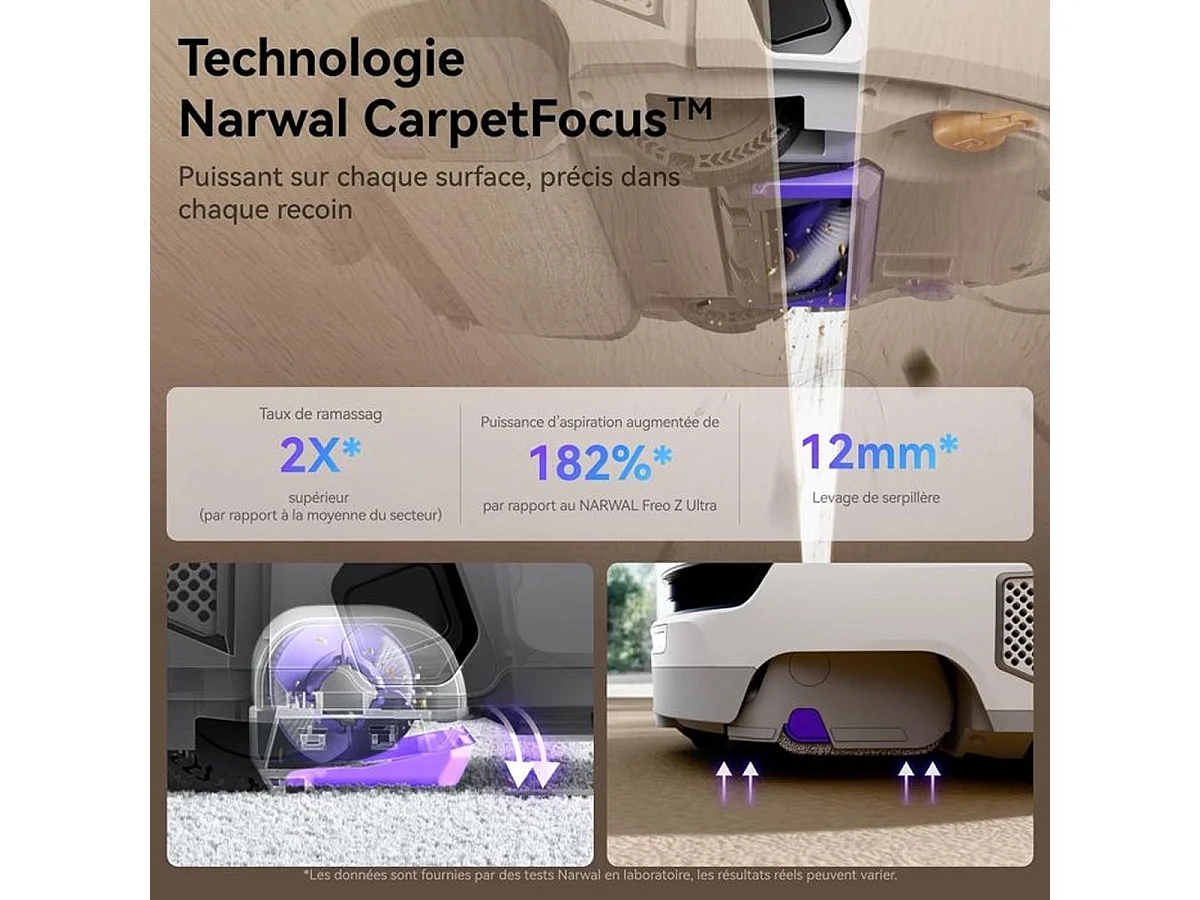 NARWAL Flow Aspirateur Laveur Robot Hybride – 22 000 Pa, Base FlowWash auto-nettoyante chauffée