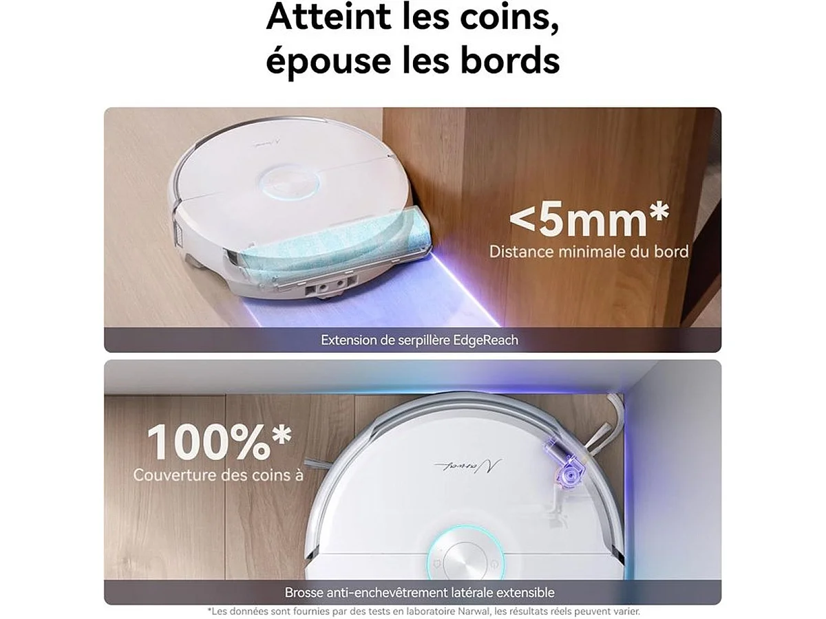 NARWAL Flow Aspirateur Laveur Robot Hybride – 22 000 Pa, Base FlowWash auto-nettoyante chauffée