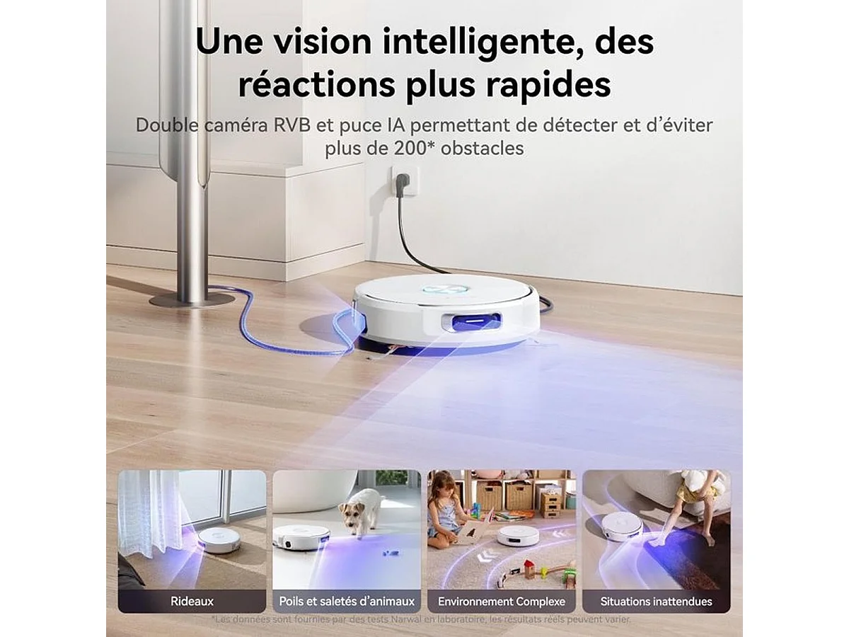 NARWAL Flow Aspirateur Laveur Robot Hybride – 22 000 Pa, Base FlowWash auto-nettoyante chauffée