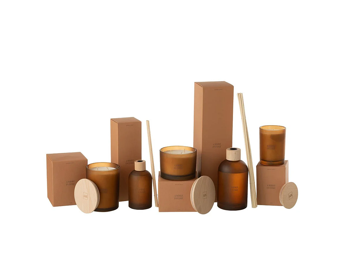 Bougie Parfumée "Accords Essentiels" 12cm Ambre Intime