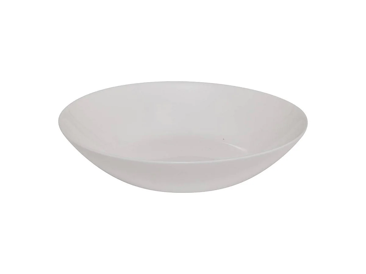 Lot de 6 Assiettes Creuses en Verre "Louise" 20cm Blanc