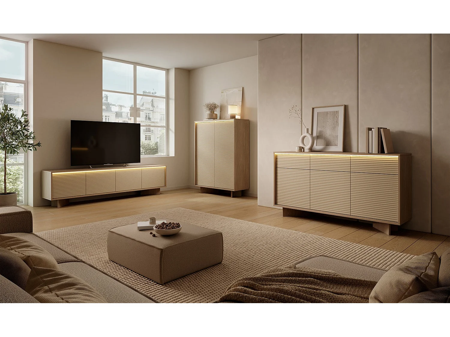 Commode - 153 cm - Chêne - Semi