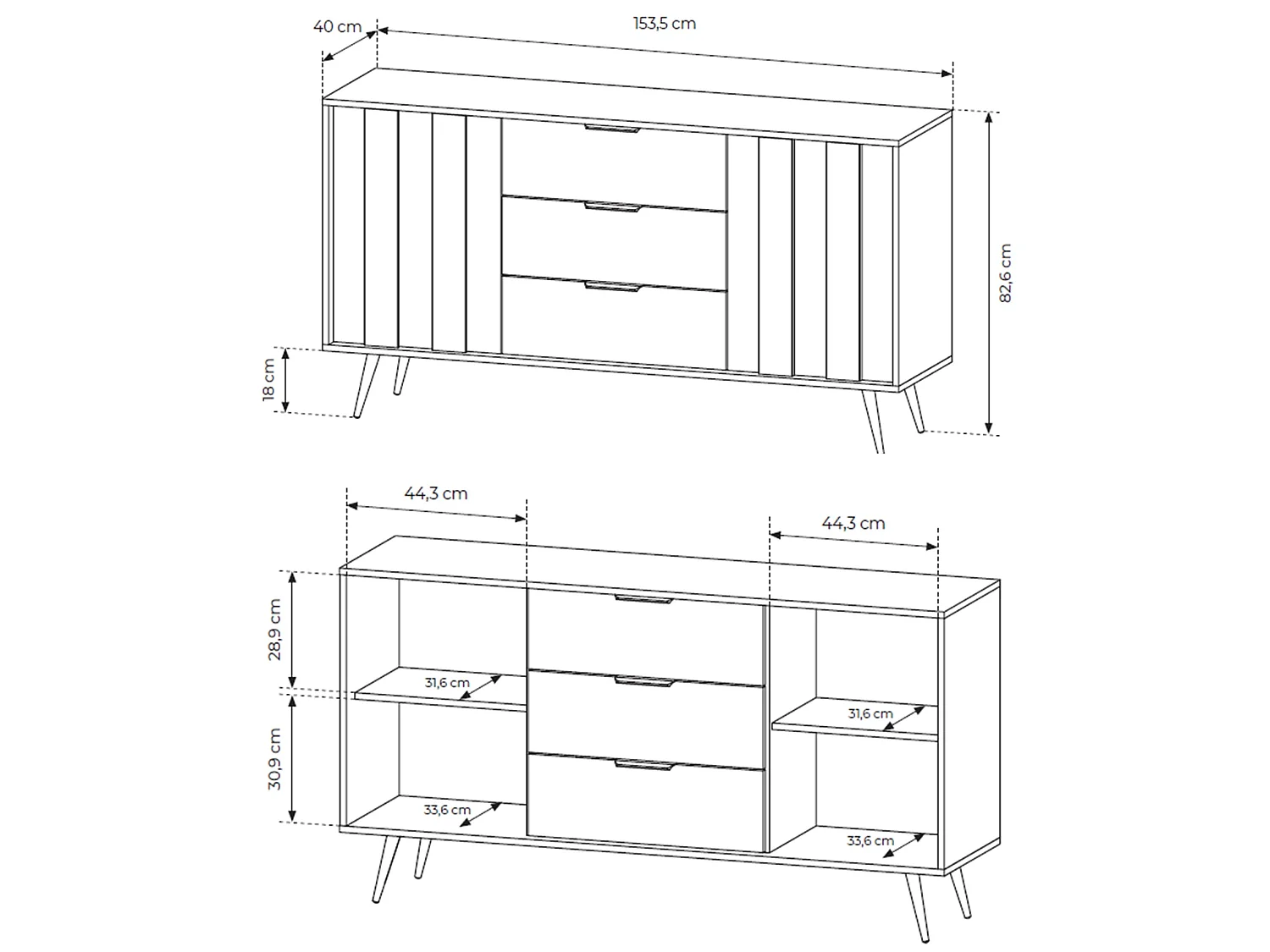 Commode - 153 cm - Chêne - Amaro