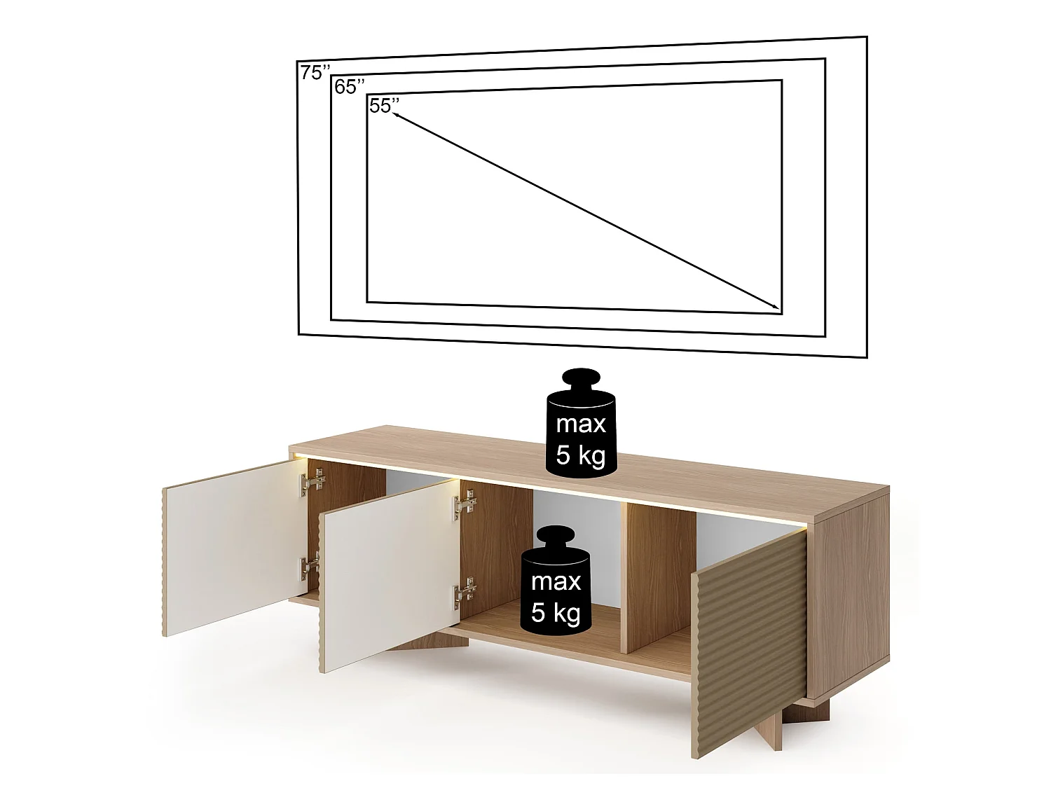 TV-meubel, 153 cm – Semi