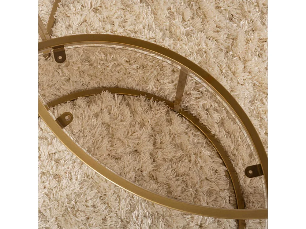 Couchtisch aus getempertem Glas und Metall Aurum Fumé 80