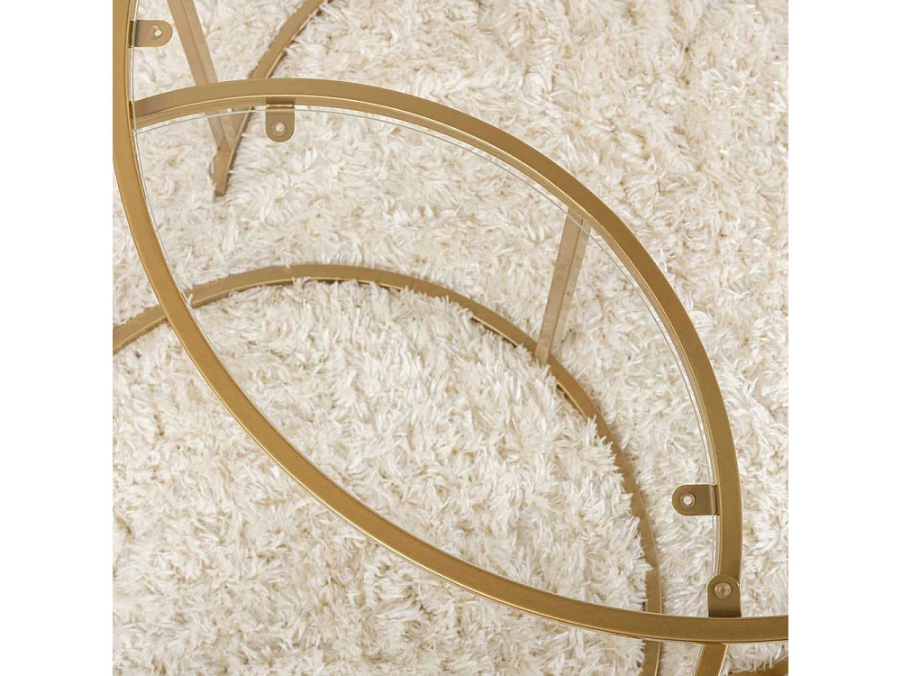 Set Couchtische aus schwarzem gehärtetem Glas Aurum Transparent 80