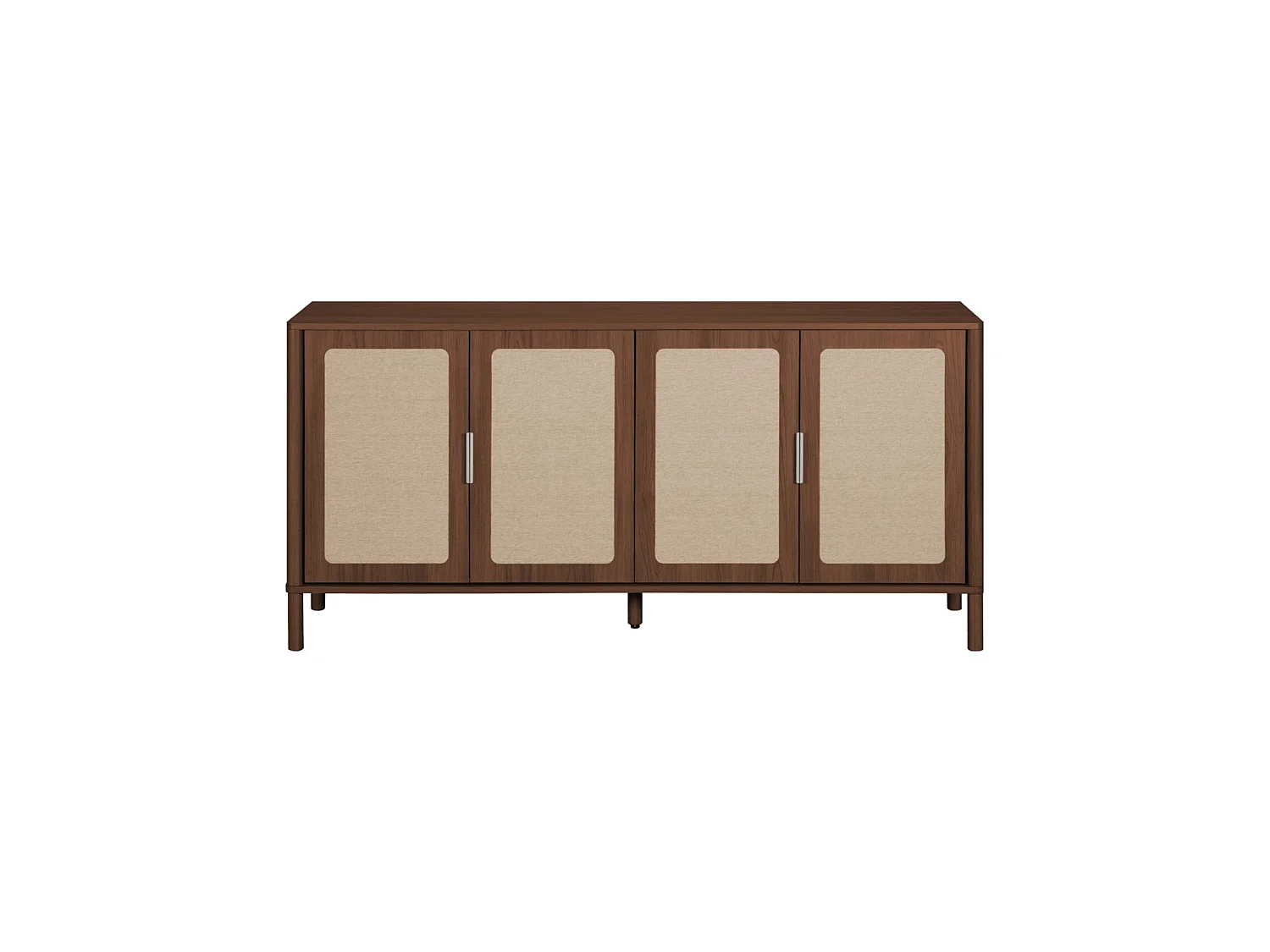 Aparador vintage de madera y rejilla decorativa con 4 puertas, 160cm