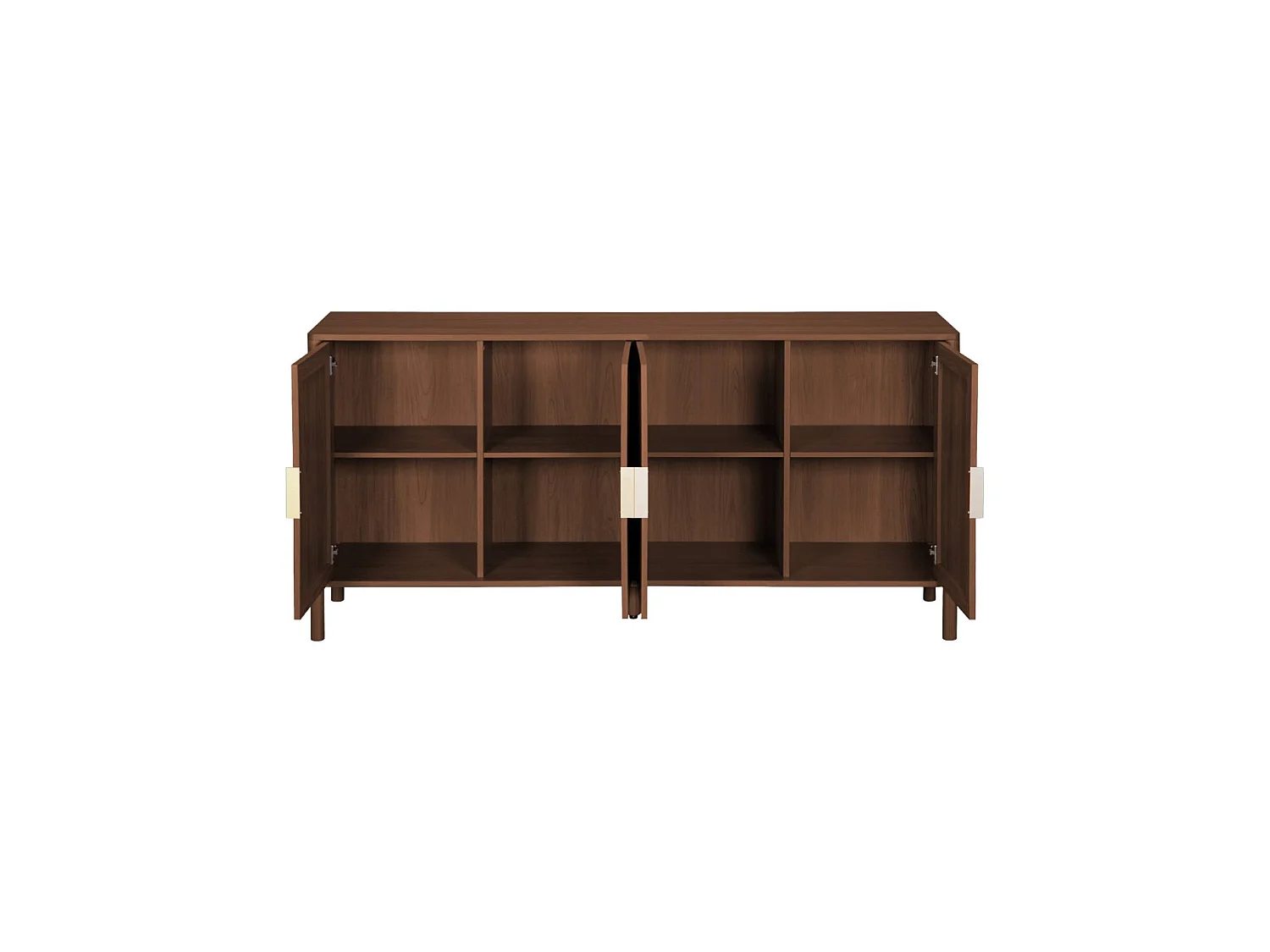 Aparador vintage de madera y rejilla decorativa con 4 puertas, 160cm