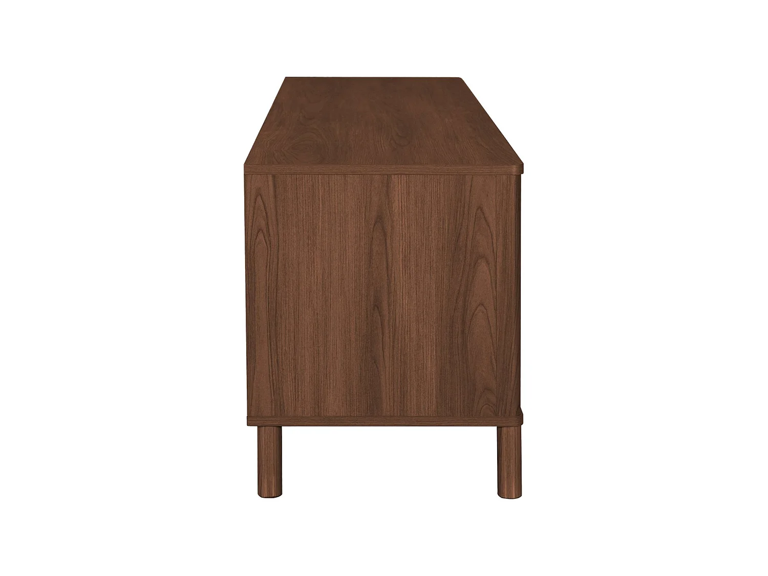 Mueble de tv vintage con decoración de madera y rejilla, 4 puertas,