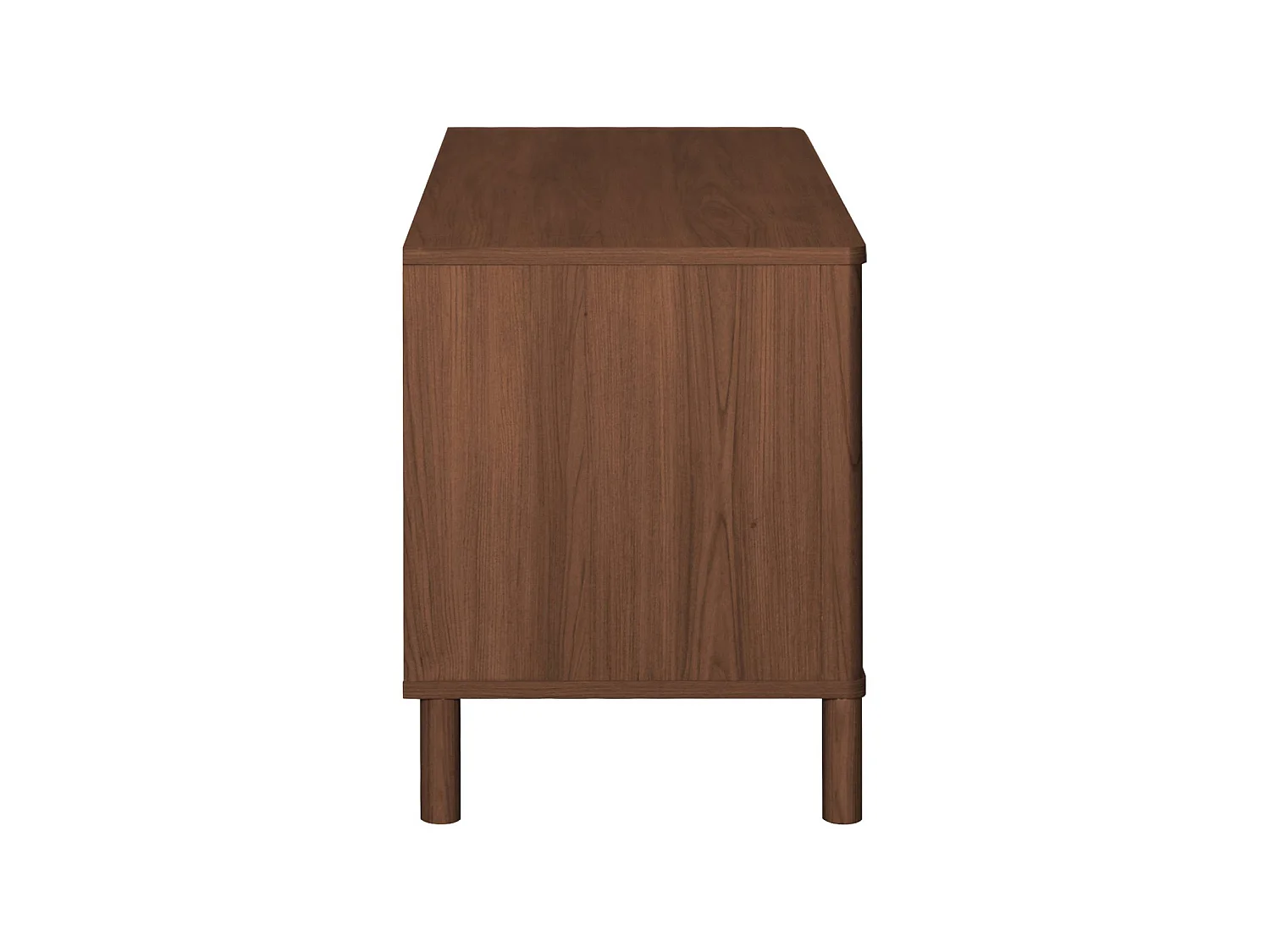 Meuble TV vintage décor bois et cannage 2 portes 120cm noyer - Etta