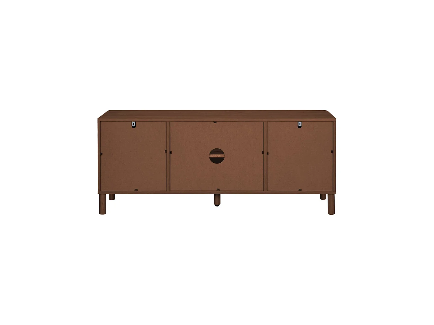 Meuble TV vintage décor bois et cannage 2 portes 120cm noyer - Etta