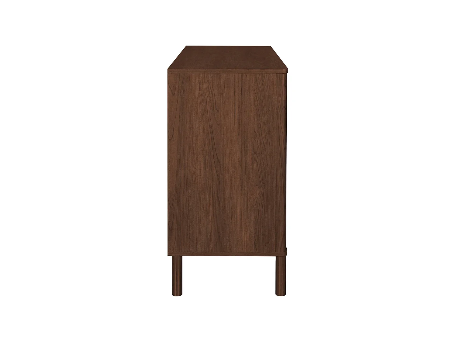 Buffet vintage décor bois et cannage 3 portes 120cm noyer - Etta