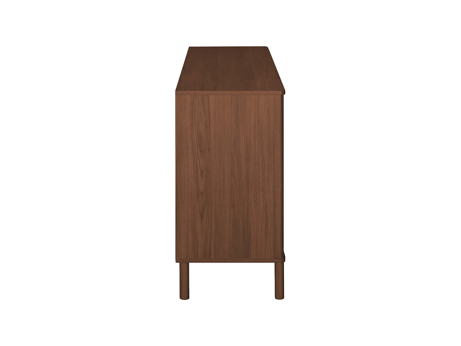 Commode vintage décor bois et cannage 6 tiroirs noyer - Etta