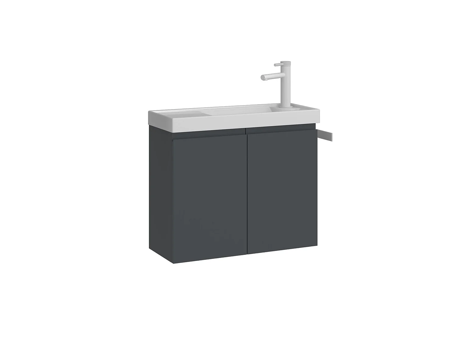Wastafelmeubel "Ferla 60" - 60 x 22 x 50 cm - Mat antraciet