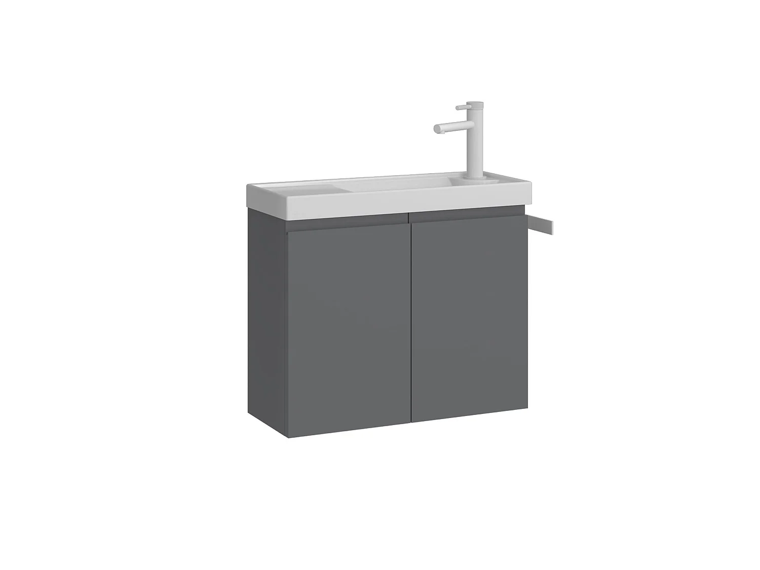 Wastafelmeubel "Ferla 60" - 60 x 22 x 50 cm - Matgrijs