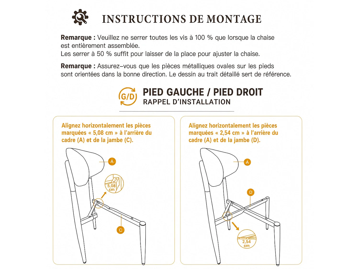 Lot de 2 chaises de salle à manger en tissu rembourrées, dossier arrondi avec cadre doré, pieds métal, vert